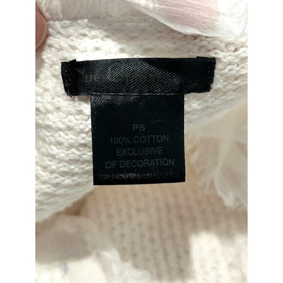 Nue Options Womens White Cotton Sequin Half Sleeve Cardigan Pockets SZ PS - Picture 5 of 9